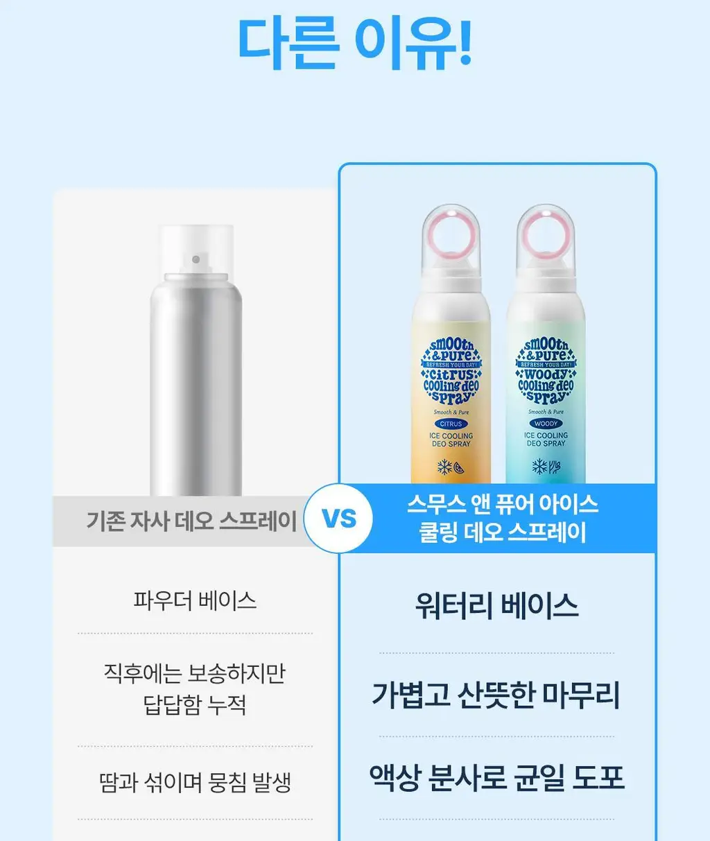 [NEW] 아리얼 스무스 앤 퓨어 아이스 쿨링 데오 스프레이 150ml 2종 택1 상세페이지 26